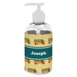 School Bus Plastic Soap / Lotion Dispenser (8 oz - Small - White) (Personalized)