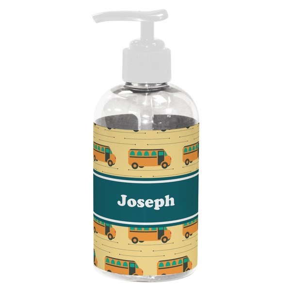 Custom School Bus Plastic Soap / Lotion Dispenser (8 oz - Small - White) (Personalized)