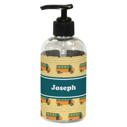 School Bus Plastic Soap / Lotion Dispenser (8 oz - Small - Black) (Personalized)