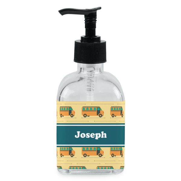 Custom School Bus Glass Soap & Lotion Bottle - Single Bottle (Personalized)