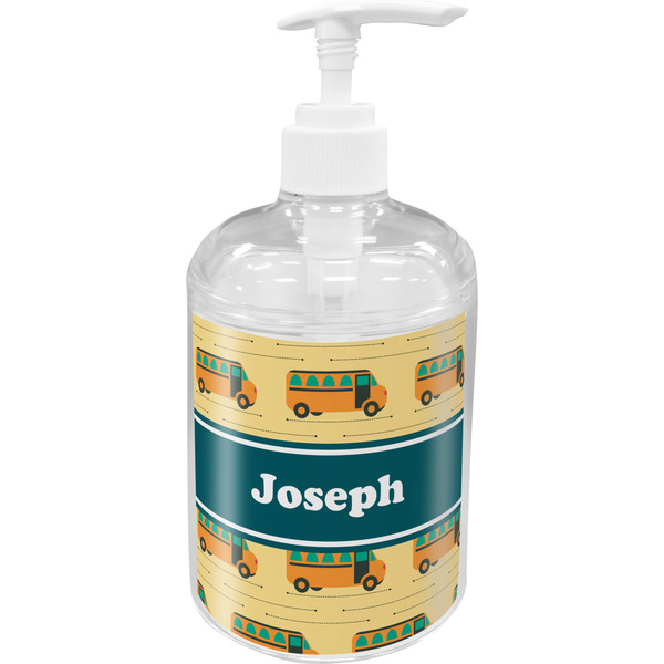 Custom School Bus Acrylic Soap & Lotion Bottle (Personalized)