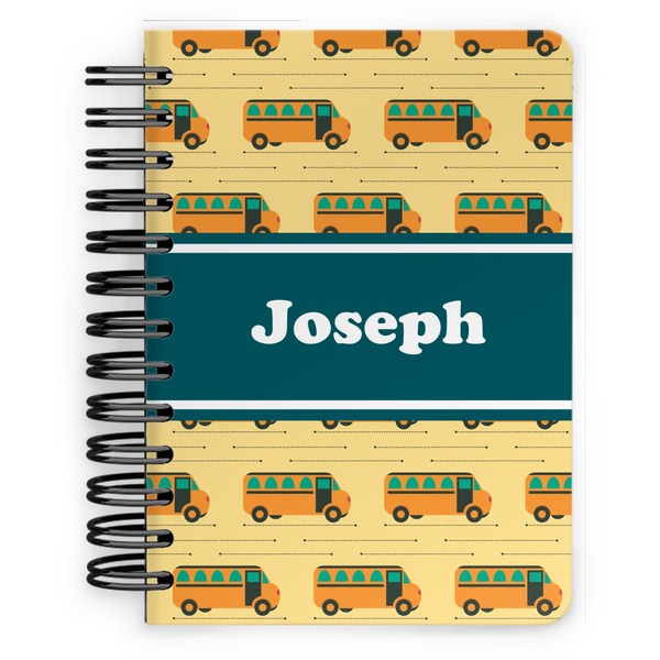 Custom School Bus Spiral Notebook - 5x7 w/ Name or Text