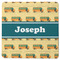 School Bus Square Rubber Backed Coaster (Personalized)