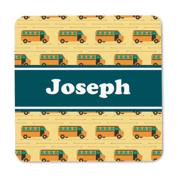 School Bus Square Fridge Magnet - FRONT