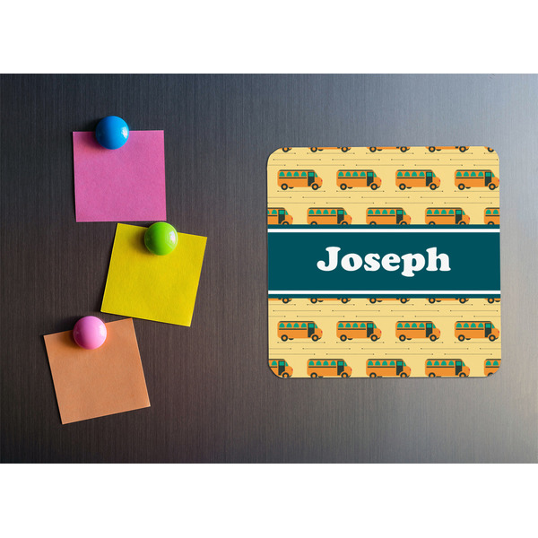 School Bus Square Fridge Magnet - LIFESTYLE