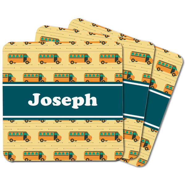 School Bus Square Fridge Magnet - MAIN