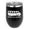 School Bus Stainless Wine Tumblers - Black - Double Sided - Front