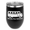 School Bus Stainless Wine Tumblers - Black - Single Sided - Front