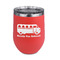 School Bus Stainless Wine Tumblers - Coral - Double Sided - Front
