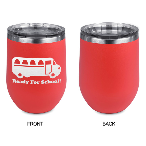 School Bus Stainless Wine Tumblers - Coral - Single Sided - Approval