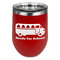 School Bus Stainless Wine Tumblers - Red - Single Sided - Front