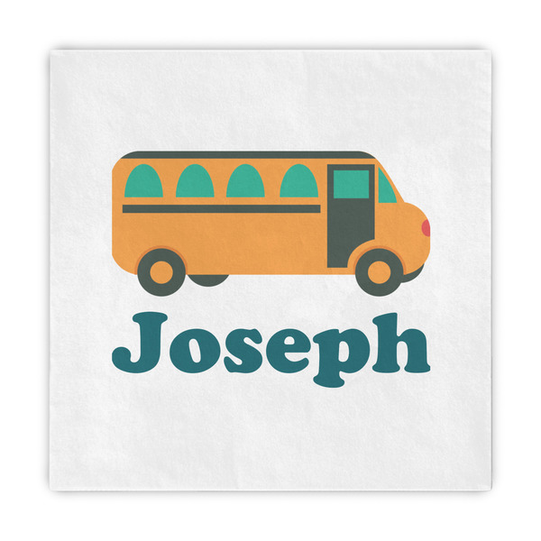 Custom School Bus Standard Decorative Napkins (Personalized)