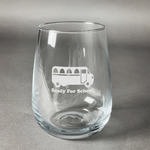 School Bus Stemless Wine Glass - Engraved (Personalized)