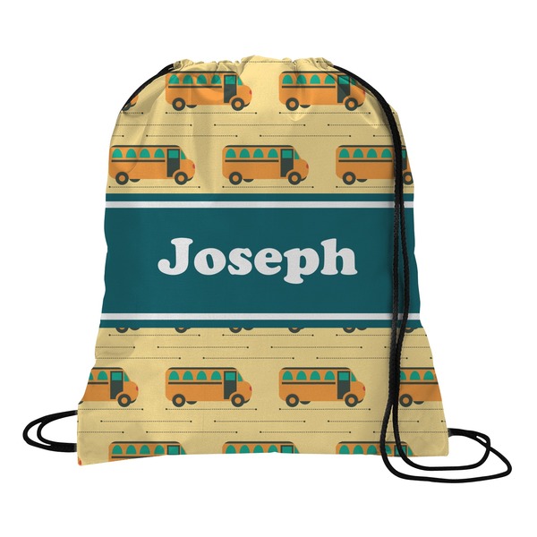 Custom School Bus Drawstring Backpack - Large (Personalized)