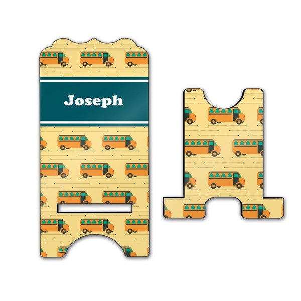 School Bus Stylized Phone Stand - Front & Back - Large