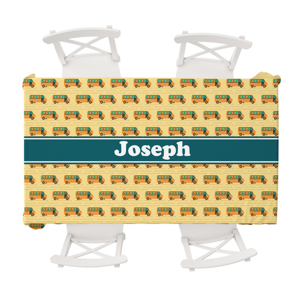 Custom School Bus Tablecloth - 58"x102" (Personalized)