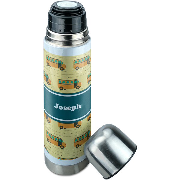 School Bus Thermos - Lid Off