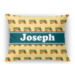 School Bus Rectangular Throw Pillow Case - 12"x18" (Personalized)