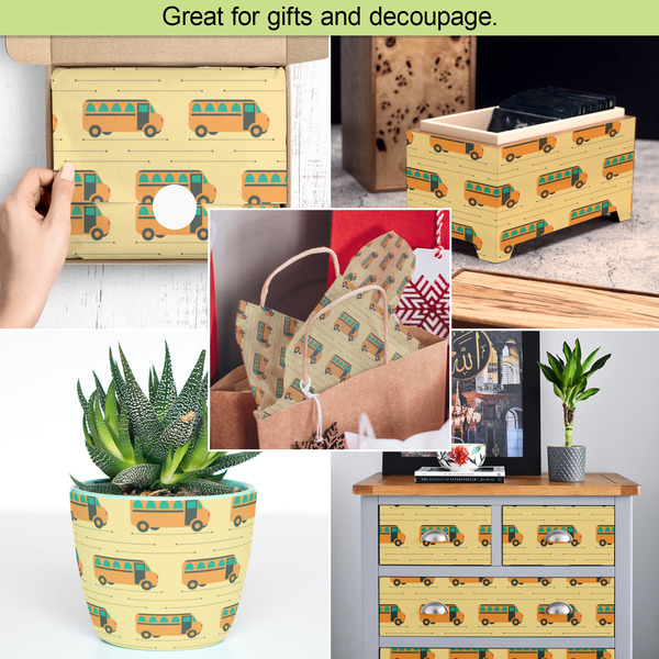 School Bus Tissue Paper - In Use Collage