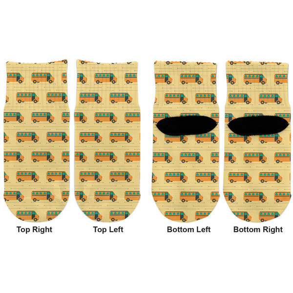 School Bus Toddler Ankle Socks - Double Pair - Front and Back - Apvl