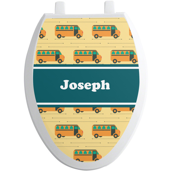 Custom School Bus Toilet Seat Decal - Elongated (Personalized)