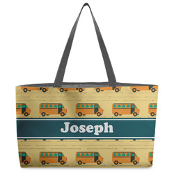 School Bus Beach Totes Bag - w/ Black Handles (Personalized)