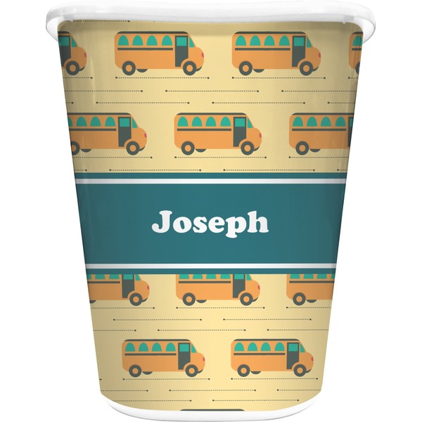 Custom School Bus Waste Basket (Personalized)