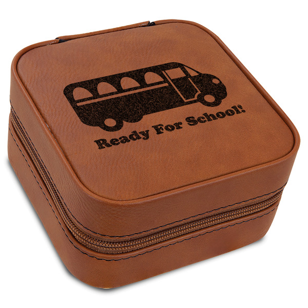 Custom School Bus Travel Jewelry Box - Leather (Personalized)