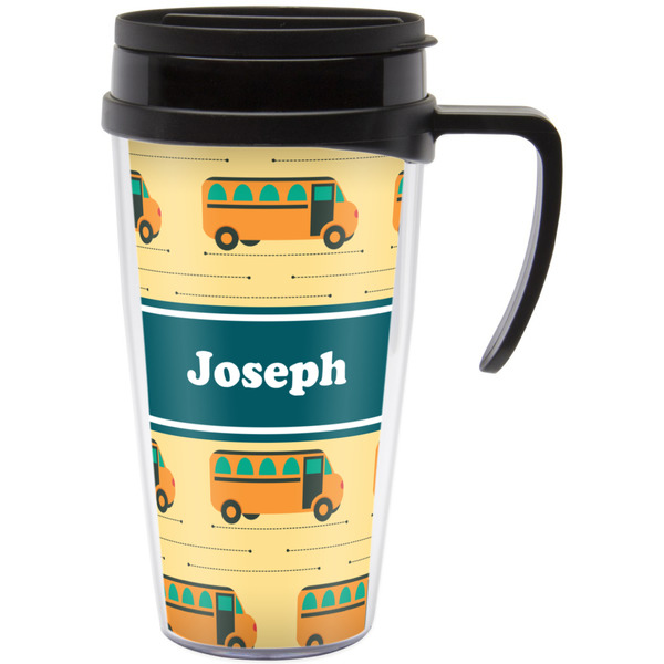 Custom School Bus Acrylic Travel Mug with Handle (Personalized)