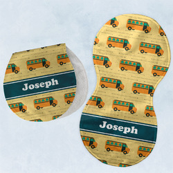 School Bus Burp Pads - Velour - Set of 2 w/ Name or Text