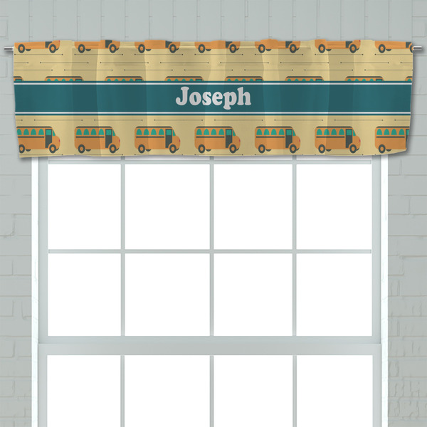 School Bus Valance - Closeup on window