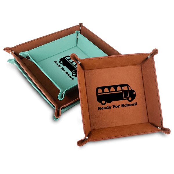 Custom School Bus Faux Leather Valet Tray (Personalized)