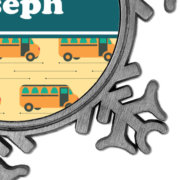 School Bus Vintage Snowflake - Detail