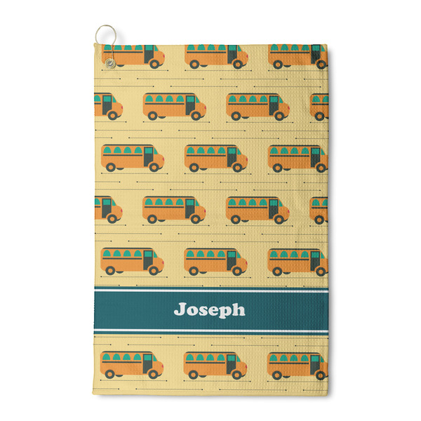 Custom School Bus Waffle Weave Golf Towel (Personalized)