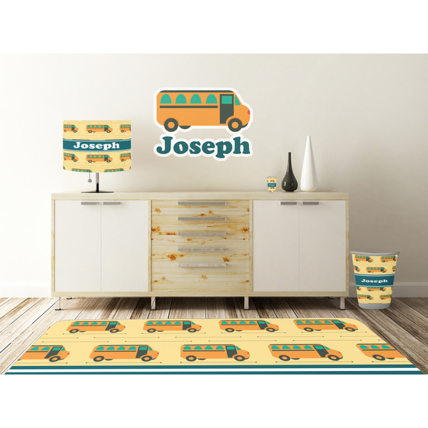 School Bus Wall Graphic Decal Wooden Desk