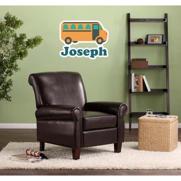 School Bus Wall Graphic on Living Room Wall