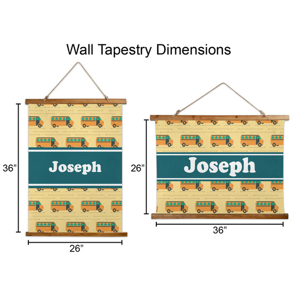 School Bus Wall Hanging Tapestries - Parent/Sizing