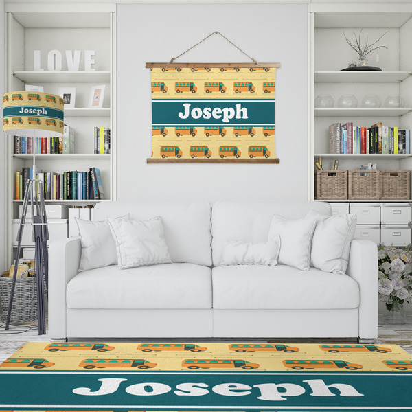 School Bus Wall Hanging Tapestry - IN CONTEXT