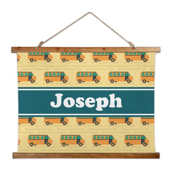 Custom School Bus Wall Hanging Tapestry - Wide (Personalized)