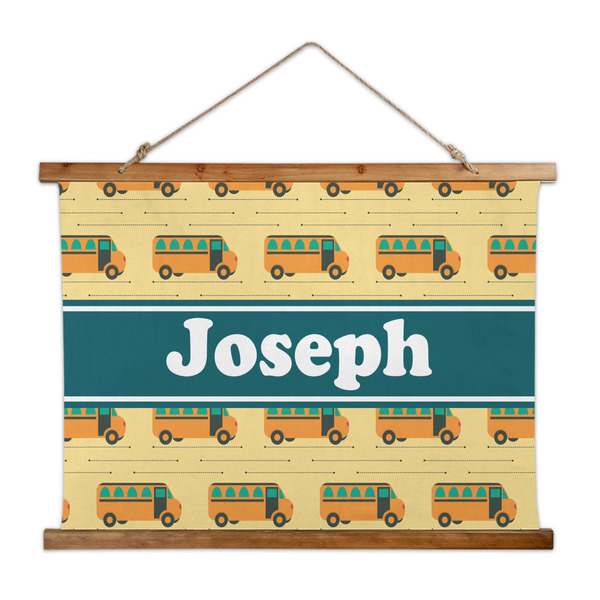 Custom School Bus Wall Hanging Tapestry - Wide (Personalized)