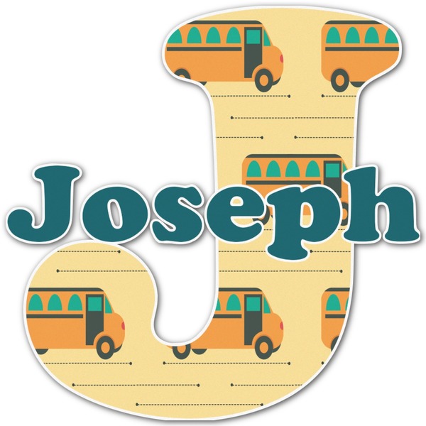 Custom School Bus Name & Initial Decal - Up to 12"x12" (Personalized)