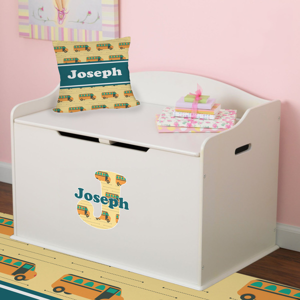 School Bus Wall Name & Initial Small on Toy Chest