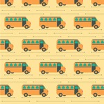 School Bus Wallpaper & Surface Covering (Water Activated 24"x 24" Sample)