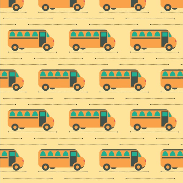Custom School Bus Wallpaper & Surface Covering (Water Activated 24"x 24" Sample)