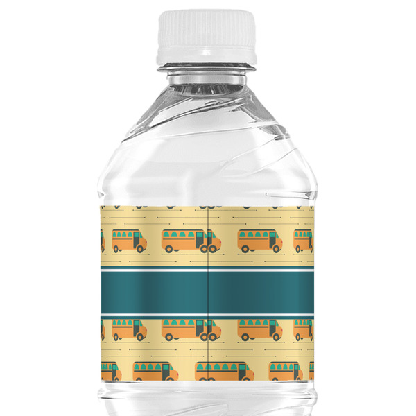 School Bus Water Bottle Label - Back View