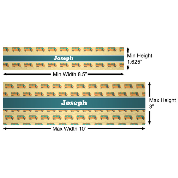 School Bus Water Bottle Labels w/ Dimensions