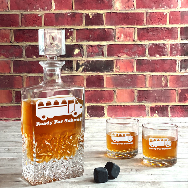 School Bus Whiskey Decanters - 26oz Rect - LIFESTYLE