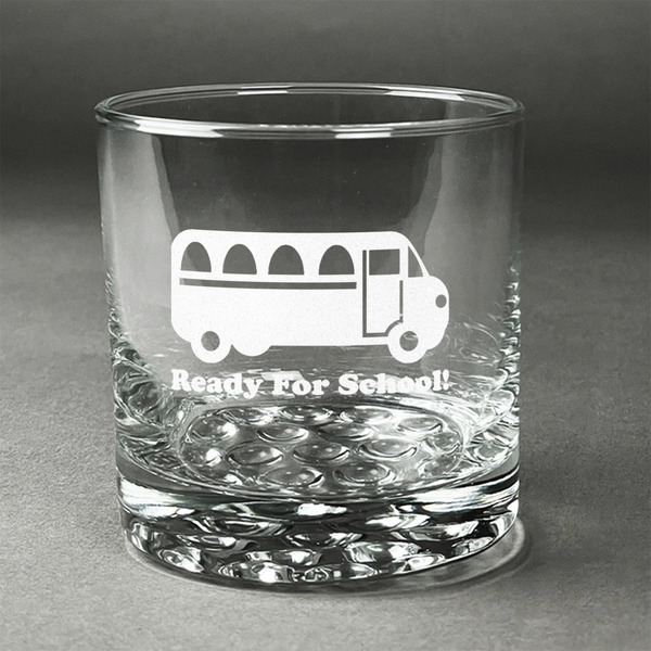 Custom School Bus Whiskey Glass - Engraved (Personalized)
