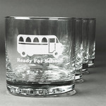 School Bus Whiskey Glasses (Set of 4) (Personalized)