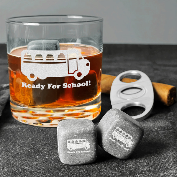 School Bus Whiskey Stones - Set of 9 - In Context